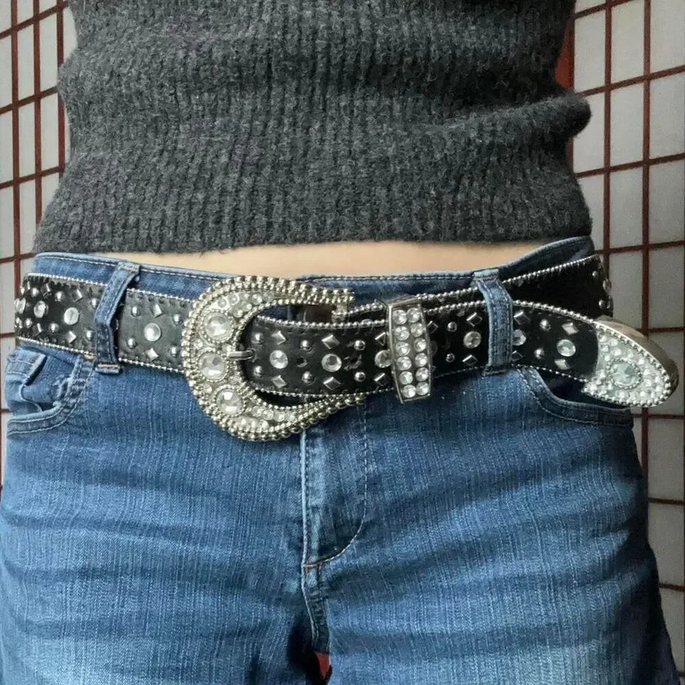 Unbranded Women's Black and Silver Belt